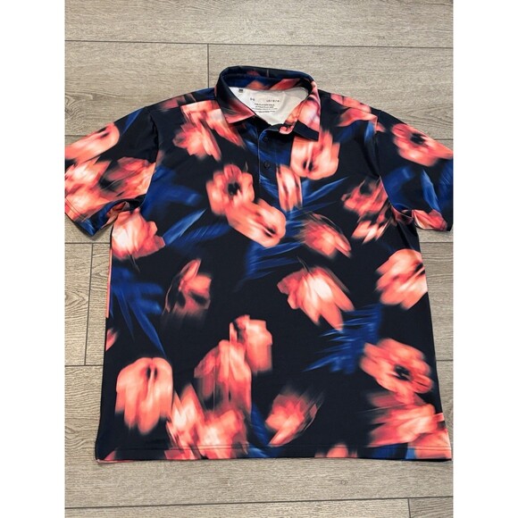 Under Armour Mens Shirt Large The Playoff Polo Golf Polo All Over Print Colorful - Picture 1 of 8